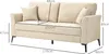 Sofa dwuosobowa HOMCOM, kanapa o wyglądzie lnu, metalowe Podgląd zdjęcia produktu 3