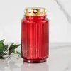Candela funeraria in vetro HOFER "Luna" [ROSSA] con Anteprima dell’immagine prodotto 1