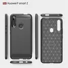 A dark grey phone case for a Huawei P smart Z is displayed from multiple angles against a white background. Produktbild-Vorschau