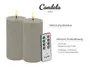 Candela Lights LED Kerzen 2er Set Ø7,5x15cm taupe rustic Produktbild-Vorschau 5