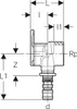 Geberit Mepla Armaturenanschluss Rotguss, kurz 16mmx1/2 Anteprima dell’immagine prodotto 6