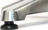 A close-up view of the base of a table leg with a black rubber foot. Produktbild-Vorschau