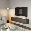 A modern living room with a TV and media console. Voir les images du produit