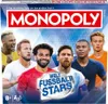 The image shows the front of a Monopoly board game box featuring famous football players. Produktbild-Vorschau