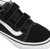 A close-up view of a black Vans Old Skool V sneaker with white stitching and a white side stripe. Voir les images du produit