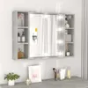 vidaXL Zrkadlová skrinka s LED betónom sivá 76x15x55 cm Náhľad obrázku produktu 2
