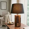 Tischlampe TAINA aus recyceltem Massivholz, Natur/Schwarz - Produktbild-Vorschau 1