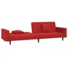 Schlafsofa 2-Sitzer mit 2 Kissen Weinrot Samt Produktbild-Vorschau 3