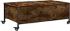 vidaXL Table basse à roulettes chêne fumé 91x55x34 cm Bois Voir les images du produit 1