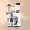 Lucia Küchenmaschine 3-in-1 1800 W / 2,7 PS 5 Ltr Edelstahl Produktbild-Vorschau 8