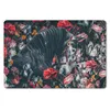 MuchoWow® Mauspad Mousepad Pferd - Blumen - Schwarz 27x18 Produktbild-Vorschau 1