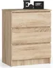 A light brown wooden chest of drawers with three drawers. Anteprima dell’immagine prodotto
