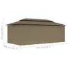 vidaXL Pavillon mit Vorhängen 600x298x270 cm Taupe 180 g/m² Produktbild-Vorschau 6