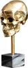 Elegante Skulptur SKULL 35cm gold Totenkopf mit Marmorfuß Produktbild-Vorschau 7
