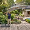 Garten-Sonnenschirm MILIN LED Beleuchtung Hellgrau 12,7 kg Produktbild-Vorschau 9