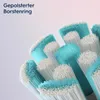 Close-up of toothbrush bristles, some teal and some white, arranged in a circular pattern. Produktbild-Vorschau