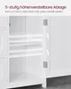 Interior view of a white cabinet showing adjustable shelves and hinges. Produktbild-Vorschau