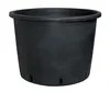 A black plastic plant pot on a white background. Produktbild-Vorschau