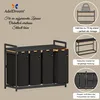 AdelDream Wäschekorb 4 Fächer Wäschesammler 200L schwarzer Produktbild-Vorschau 3