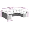 vidaXL 9-tlg. Garten-Sofagarnitur mit Kissen Grau Poly Produktbild-Vorschau 8