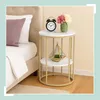 Table d'appoint Relaxdays aspect marbre, 2 étagères, pour Voir les images du produit 3