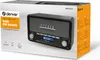 The image shows the retail packaging of a Denver DAB-18 Dark Grey DAB FM Radio with Bluetooth function. Voir les images du produit