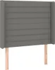 vidaXL Kopfteil mit Ohren Dunkelgrau 93x16x118/128 cm Stoff Produktbild-Vorschau 1