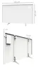 A white infrared heater is shown from the front and back, with dimensions indicated. Produktbild-Vorschau