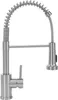 A stainless steel kitchen faucet with a pull-down sprayer and a coiled hose. Náhľad obrázku produktu