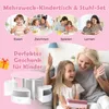 COSTWAY Tavolo per bambini con 4 sedie, set da pranzo in Anteprima dell’immagine prodotto 6