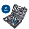 A tool kit in an open case, showing various sockets and ratchets. Produktbild-Vorschau