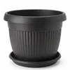 BigDean 62cm Blumentopf mit Untersetzer rund Anthrazit - Produktbild-Vorschau 10