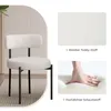 Hawthyhome Chaise de salle à manger(2pcs) Teddy Tissu ronde Voir les images du produit 5