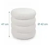 Relaxdays Teddyfell Hocker, gepolstert, HxD: 47 x 42 cm, Produktbild-Vorschau 4