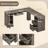 COSTWAY Schreibtisch L-Form, Eckschreibtisch mit Produktbild-Vorschau 3