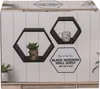 Holzregal Wandregalset Hexagon Hängeregal 6-eckig Schwarz Produktbild-Vorschau 7