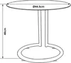 A line drawing of a round side table with dimensions indicated. Produktbild-Vorschau