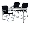 4-teiliges Campingmöbel Set Alu 120x60x58/70cm schwarz Produktbild-Vorschau 1