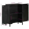 vidaXL Sideboard Schwarz 55x30x77 cm Massivholz Mango und Produktbild-Vorschau 6