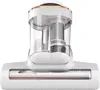A close-up front view of a white vacuum cleaner head with transparent dustbin and internal filter. Anteprima dell’immagine prodotto