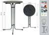 Diagrams and specifications of a round standing table. Produktbild-Vorschau