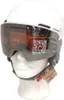 A white ski helmet with a brown visor is displayed on a white mannequin head against a white background. Anteprima dell’immagine prodotto