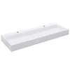 A white rectangular sink with two faucet holes and a small drain area. Náhľad obrázku produktu