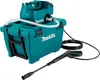 A teal and black Makita cordless pressure washer with its accessories is shown against a white background. Náhled obrázku produktu