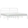 Bettgestell mit Kopfteil Metall Weiß 200x200 cm Produktbild-Vorschau 4