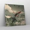 Wanduhr - Quadrat - Glasuhr - Rot Flugzeug Berge - 40x40cm Produktbild-Vorschau 4