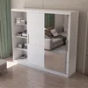 Schwebetürenschrank Kleiderschrank  Schrank 250cm Weiß/Weiß Produktbild-Vorschau 3