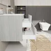 Badmöbel Set 80cm, 3-teilig, Holzopitk weiß und Mattgrau | Produktbild-Vorschau 2