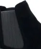 A close-up view of the side of a black Chelsea boot, showing the elasticated side panel with a herringbone pattern. Produktbild-Vorschau