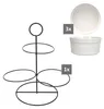 Bianca 3er Set Porzellan-Schalen Set mit Ständer Dips Produktbild-Vorschau 4